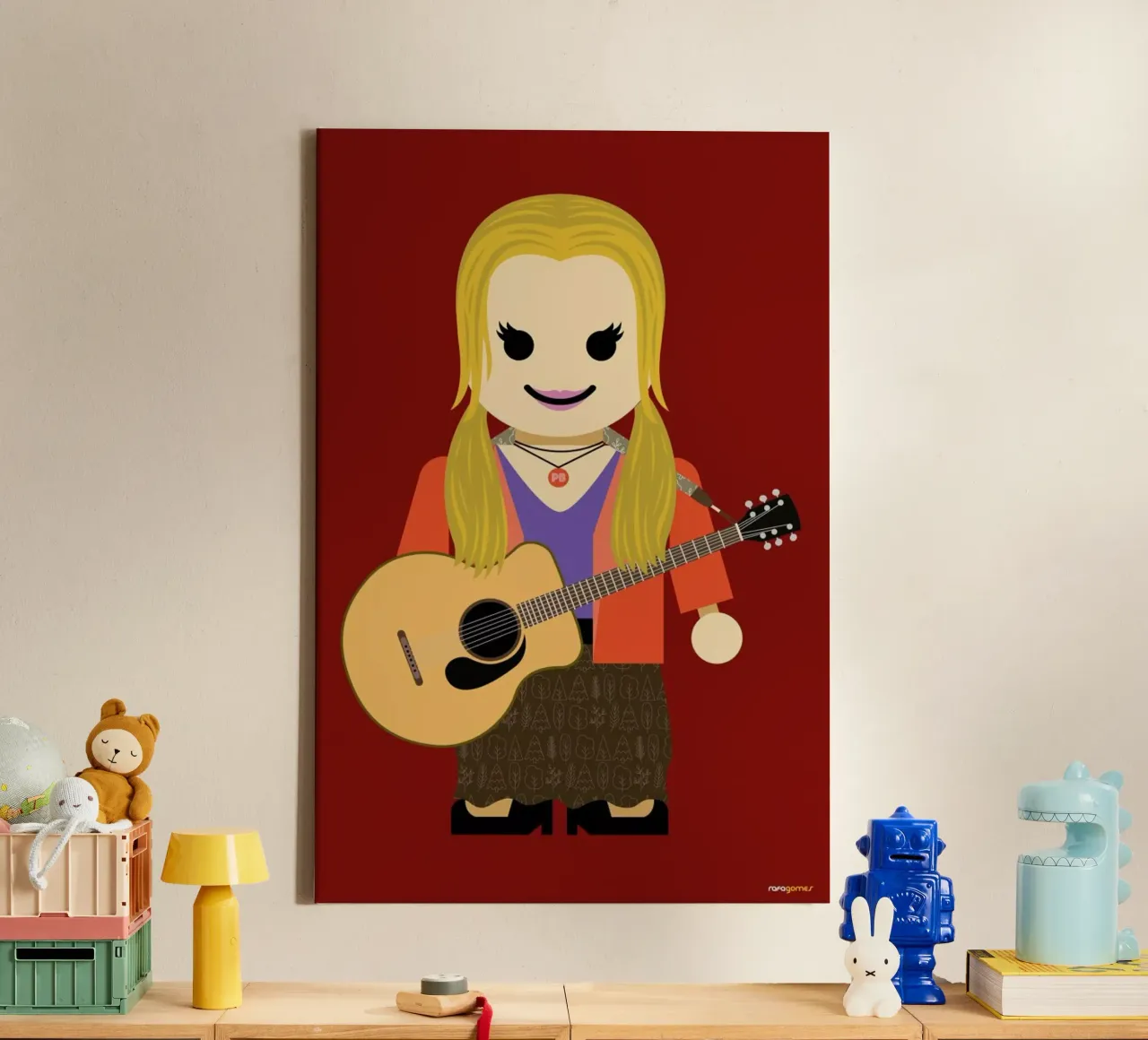 Phoebe Buffay Toy tela con Cornice a cassetta da Rafa Gomes