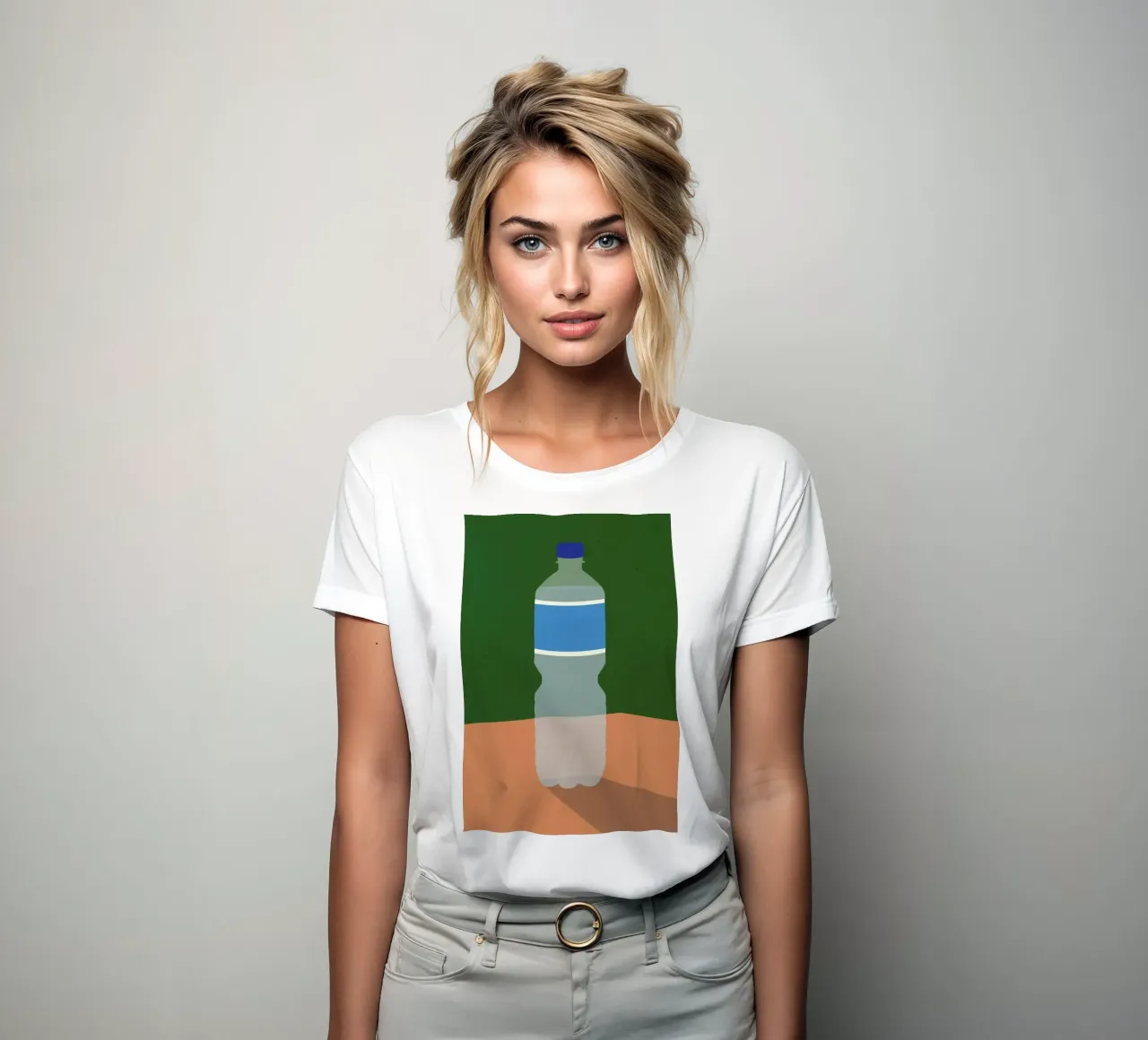 Wasserflasche women's fitted t-shirt by Rosi Feist