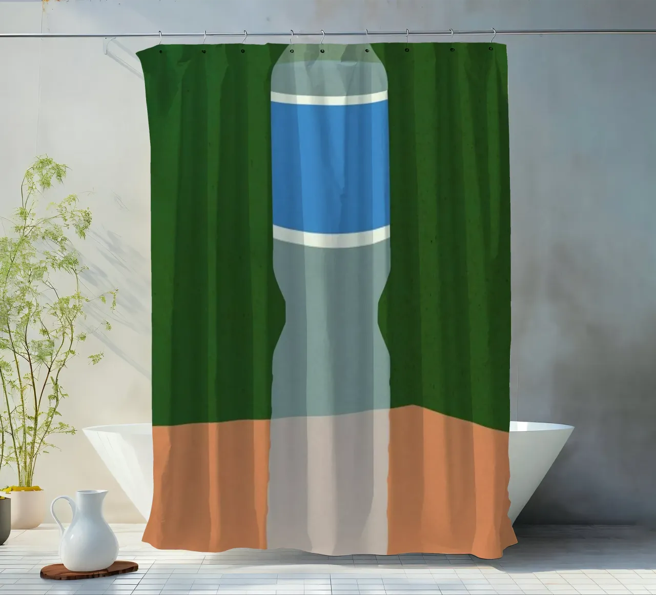Wasserflasche shower curtain by Rosi Feist