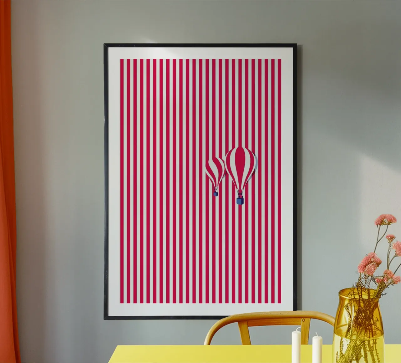 High Balloon poster con telaio in legno da La Come Di