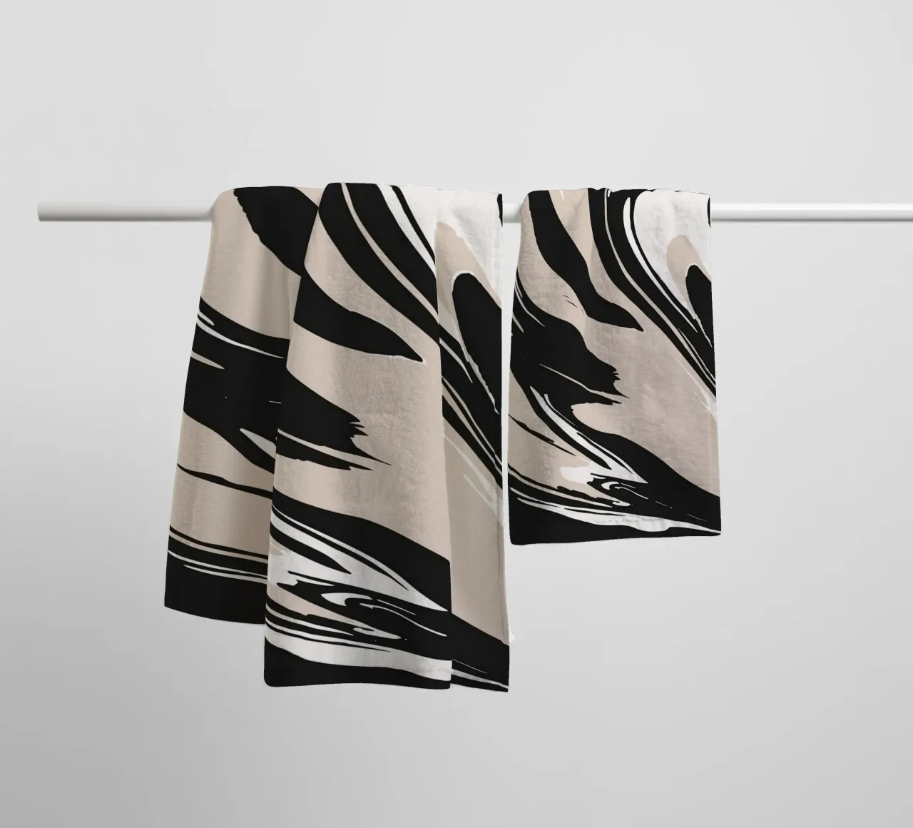 Abstract ink art towel by studiopicaprints