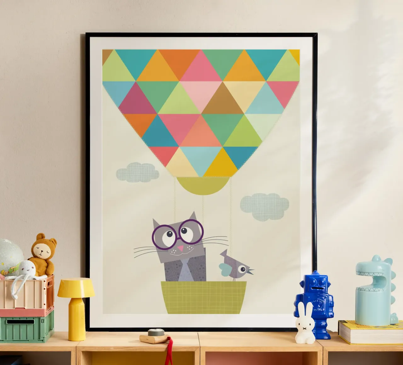 Su, su e via: Una stravagante avventura felina poster con telaio in alluminio da JaySan Studio