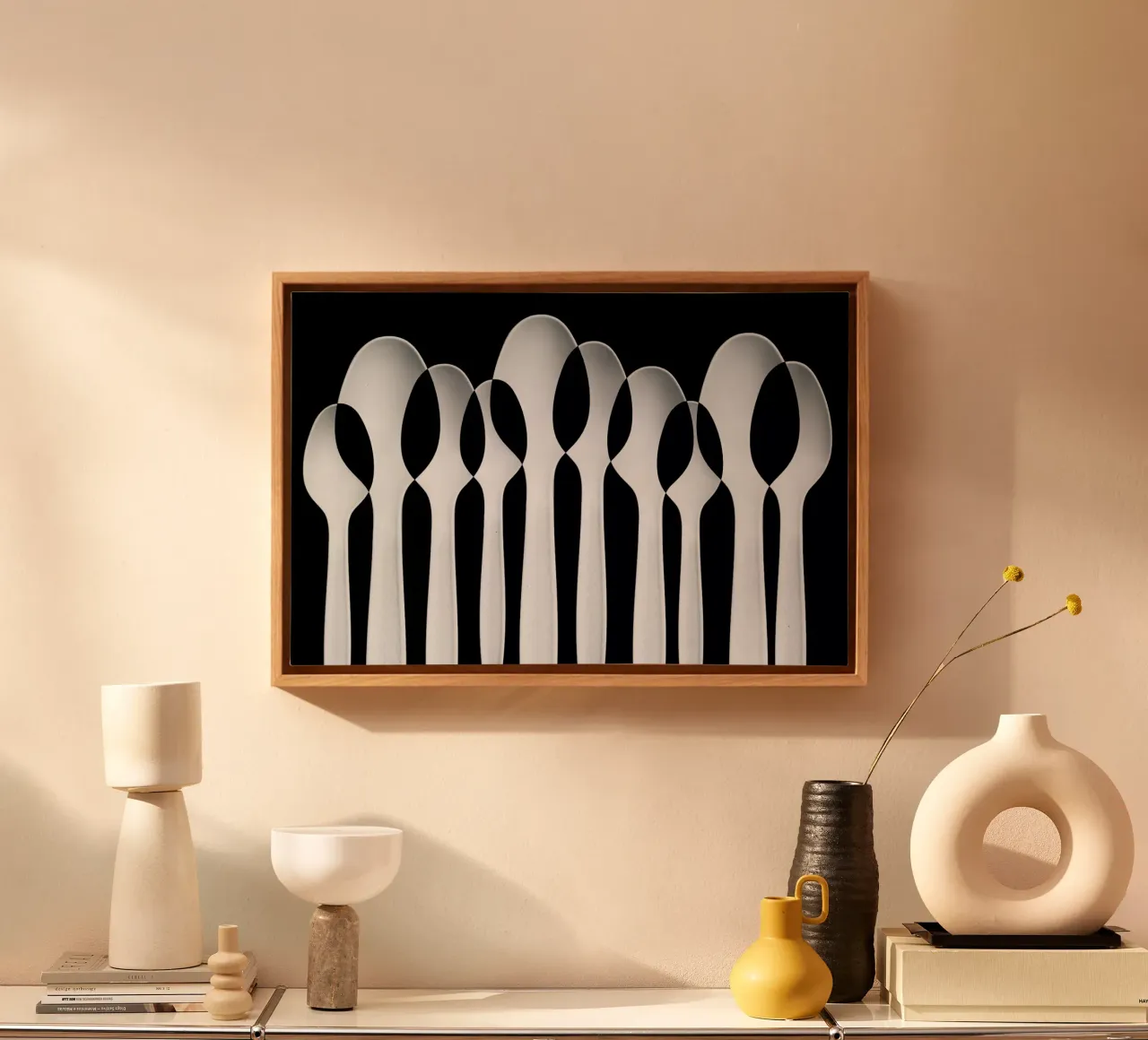 Spoons Abstract:  Forest -Jacqueline Hammer tela con Cornice a cassetta da Pictufy