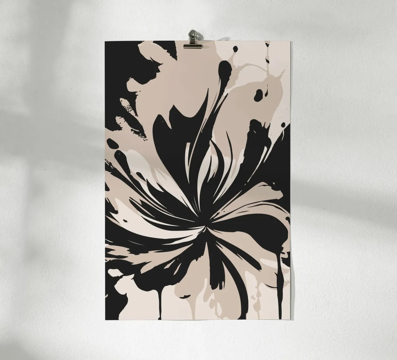 Abstracte inktbloem poster da studiopicaprints
