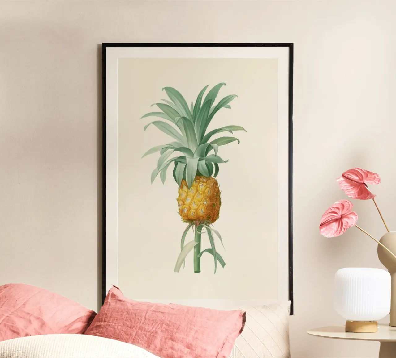Ananas poster con telaio in legno da Astër