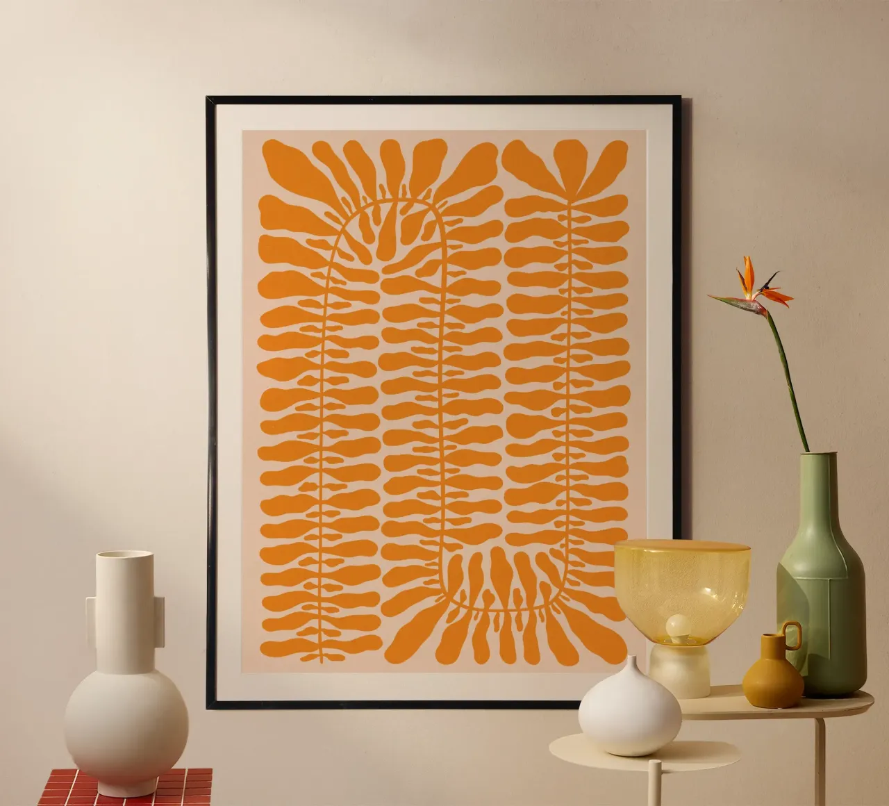 Pianta dalle cento foglie #10 poster con telaio in legno da Alisa Galitsyna