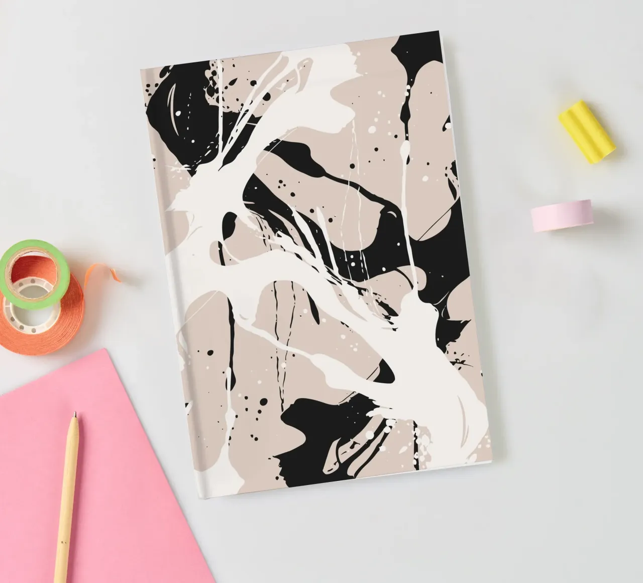 Abstract Pollock style notebook by studiopicaprints