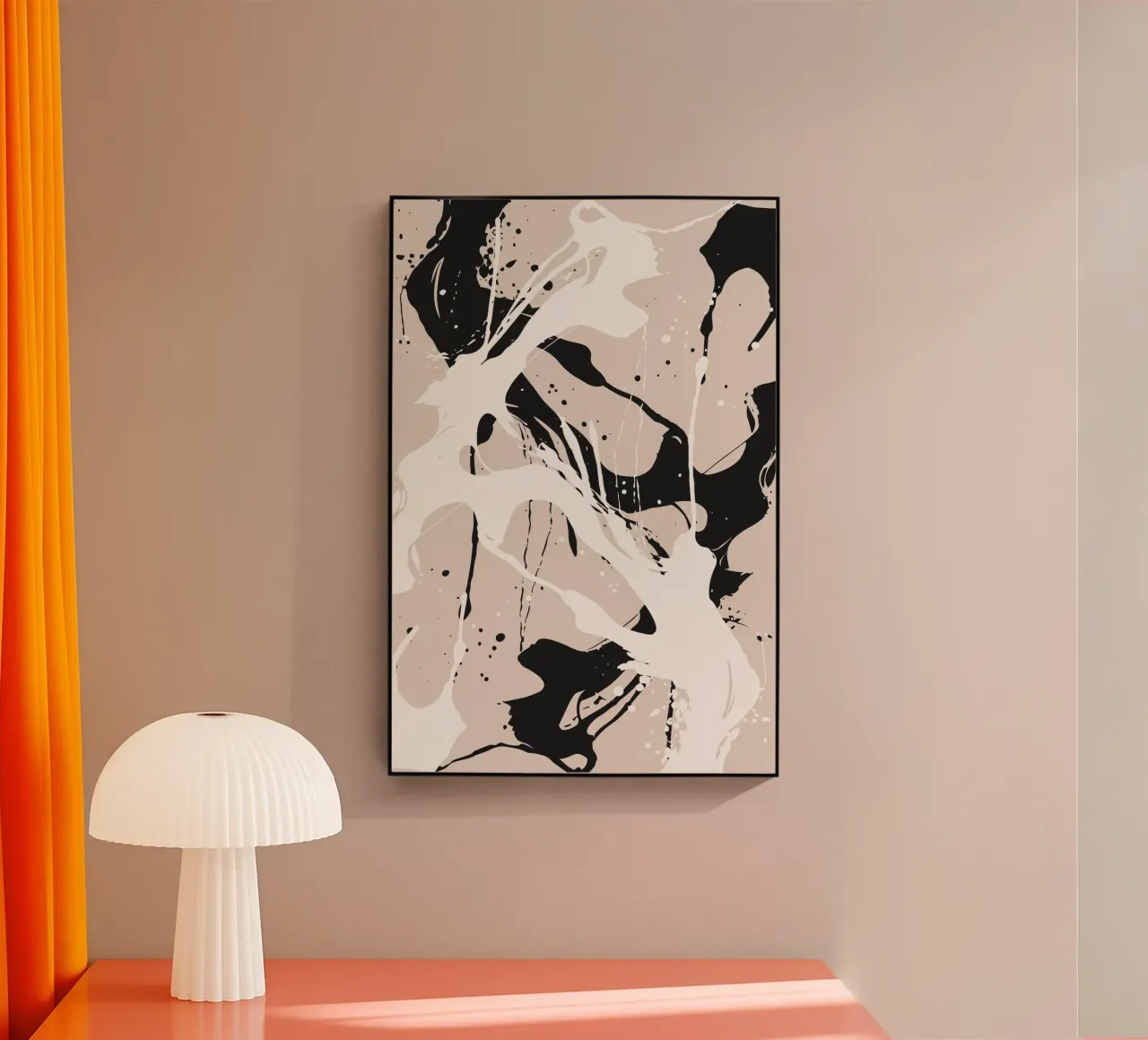 Abstract Pollock style plexiglass con Cornice Artbox da studiopicaprints