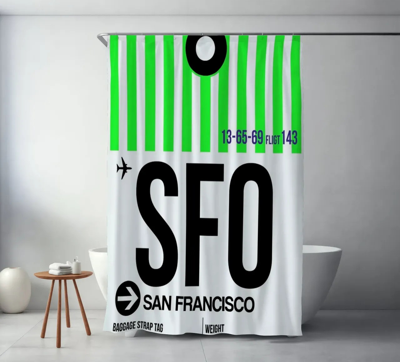 SFO-San Francisco shower curtain by Naxart