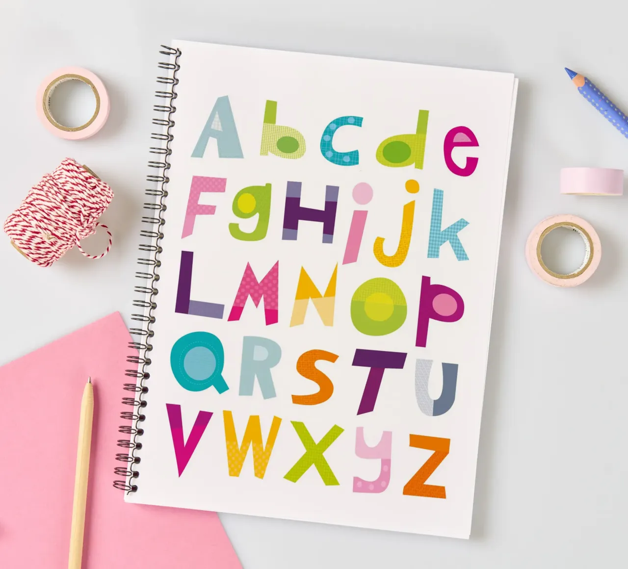 Colourful Alphabet spiral notebook by JaySan Studio