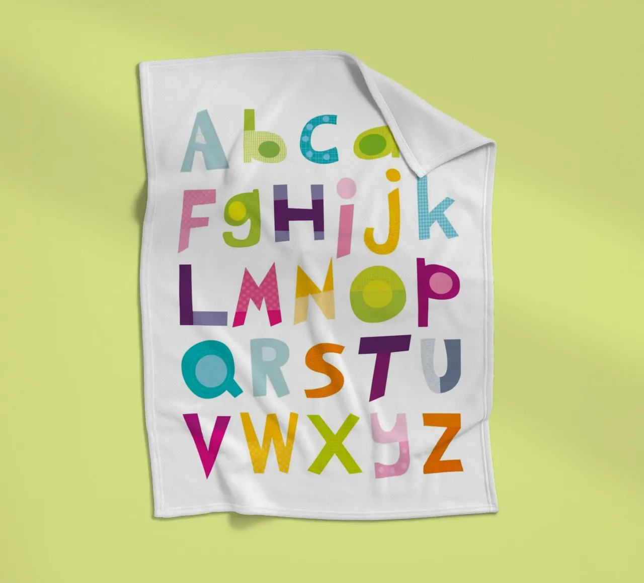 Colourful Alphabet fleece blanket by JaySan Studio