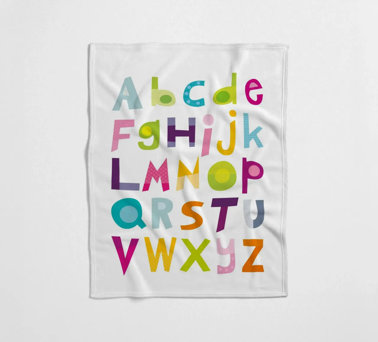 Colourful Alphabet fleece blanket by JaySan Studio