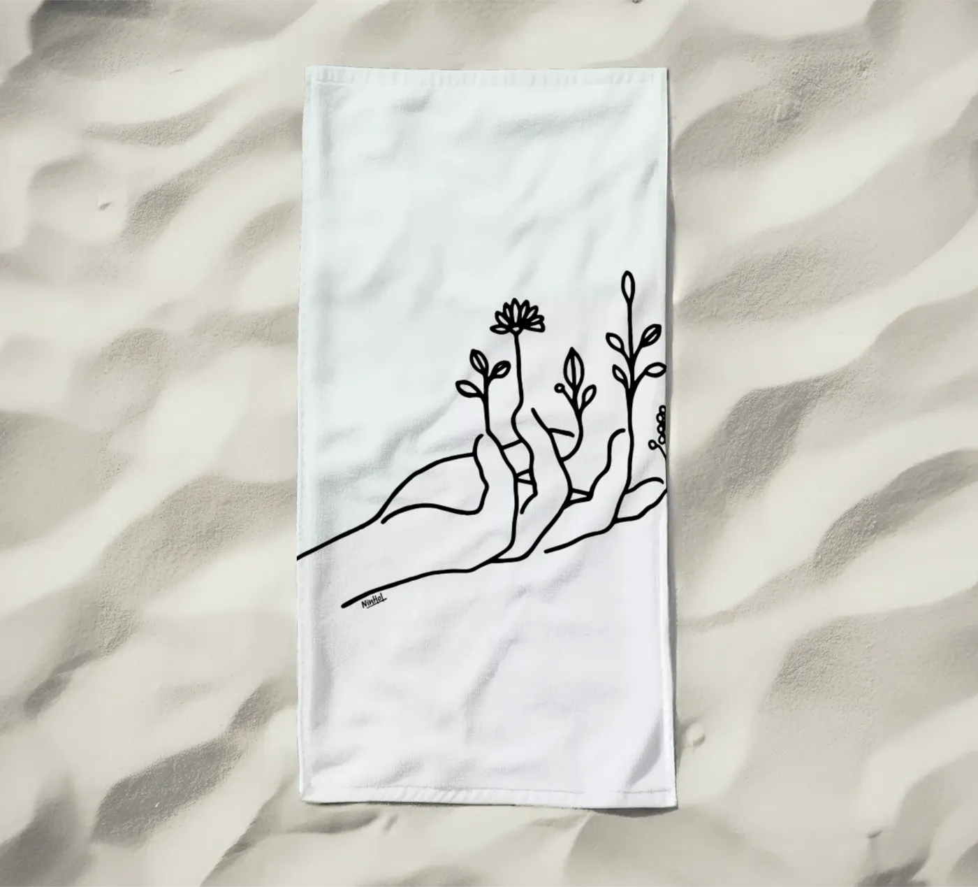 Bloom Hand beach towel by Ninhol