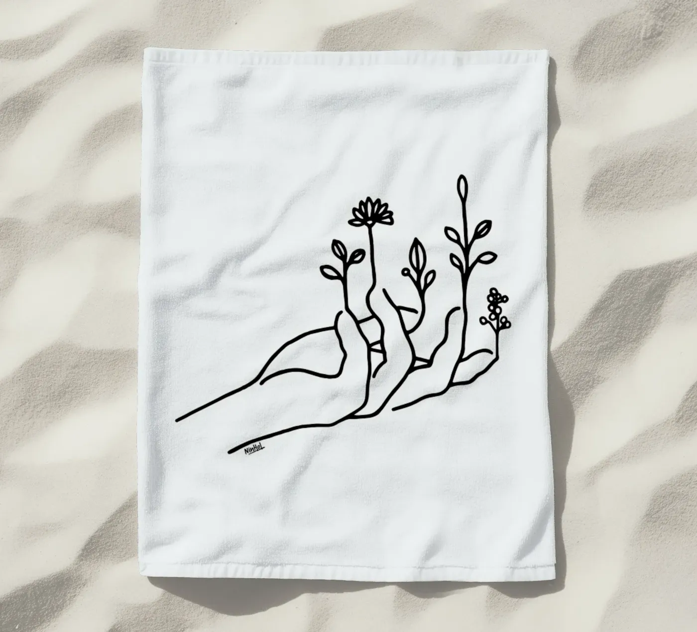 Bloom Hand beach towel by Ninhol