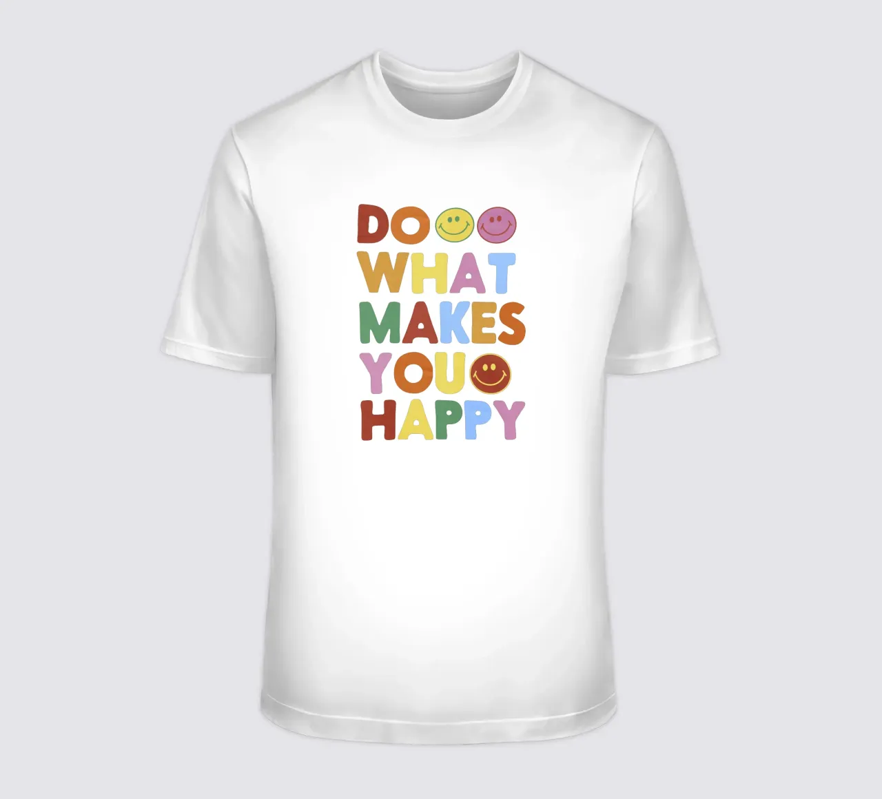 Retro Smiley Face Motivational Print camiseta de showmemars