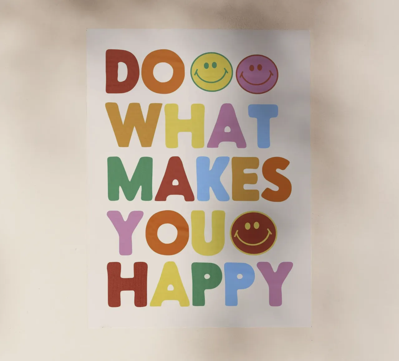 Retro Smiley Face Motivational Print lámina retroiluminada de showmemars