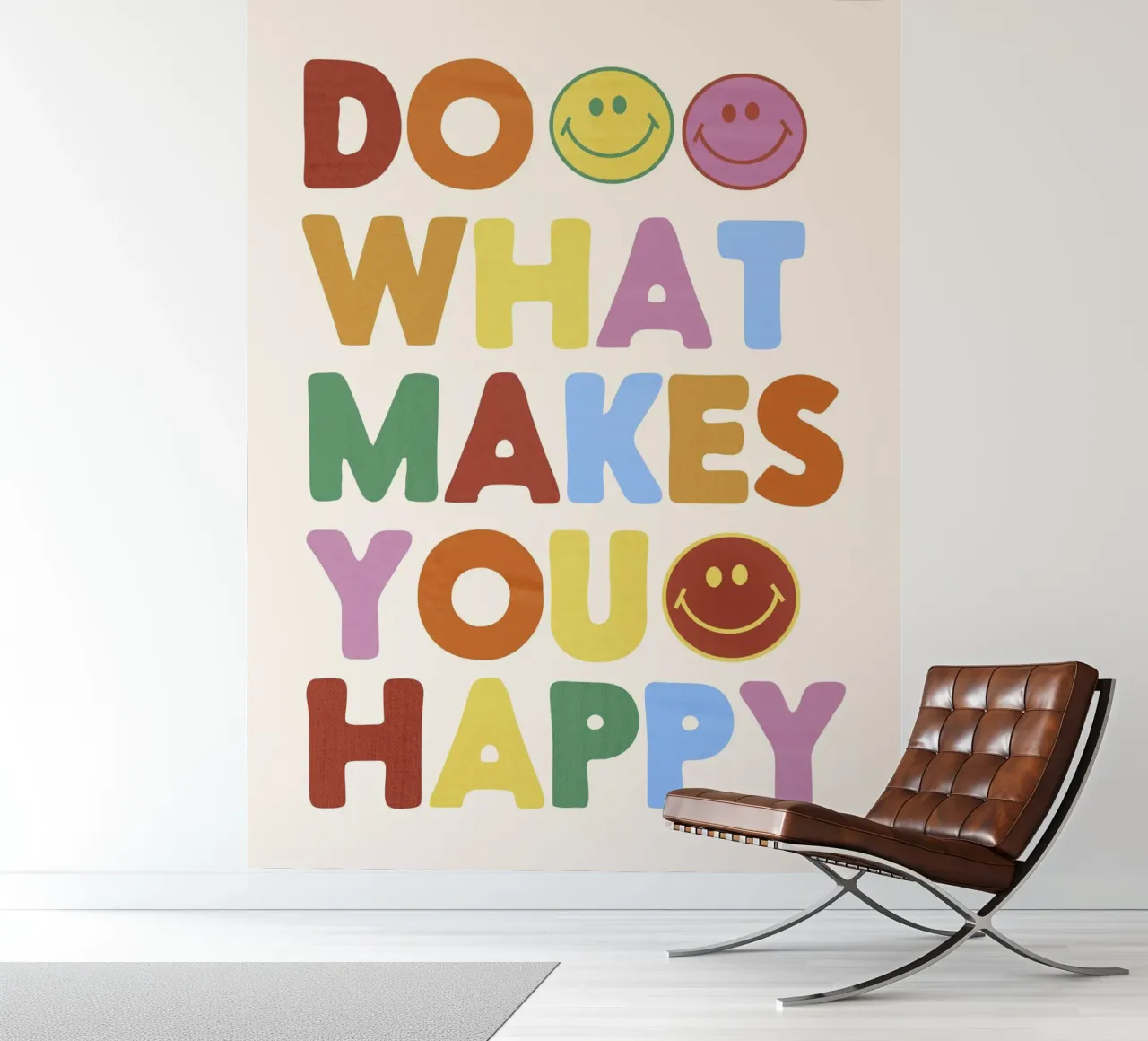 Retro Smiley Face Motivational Print photo wallpaper by showmemars