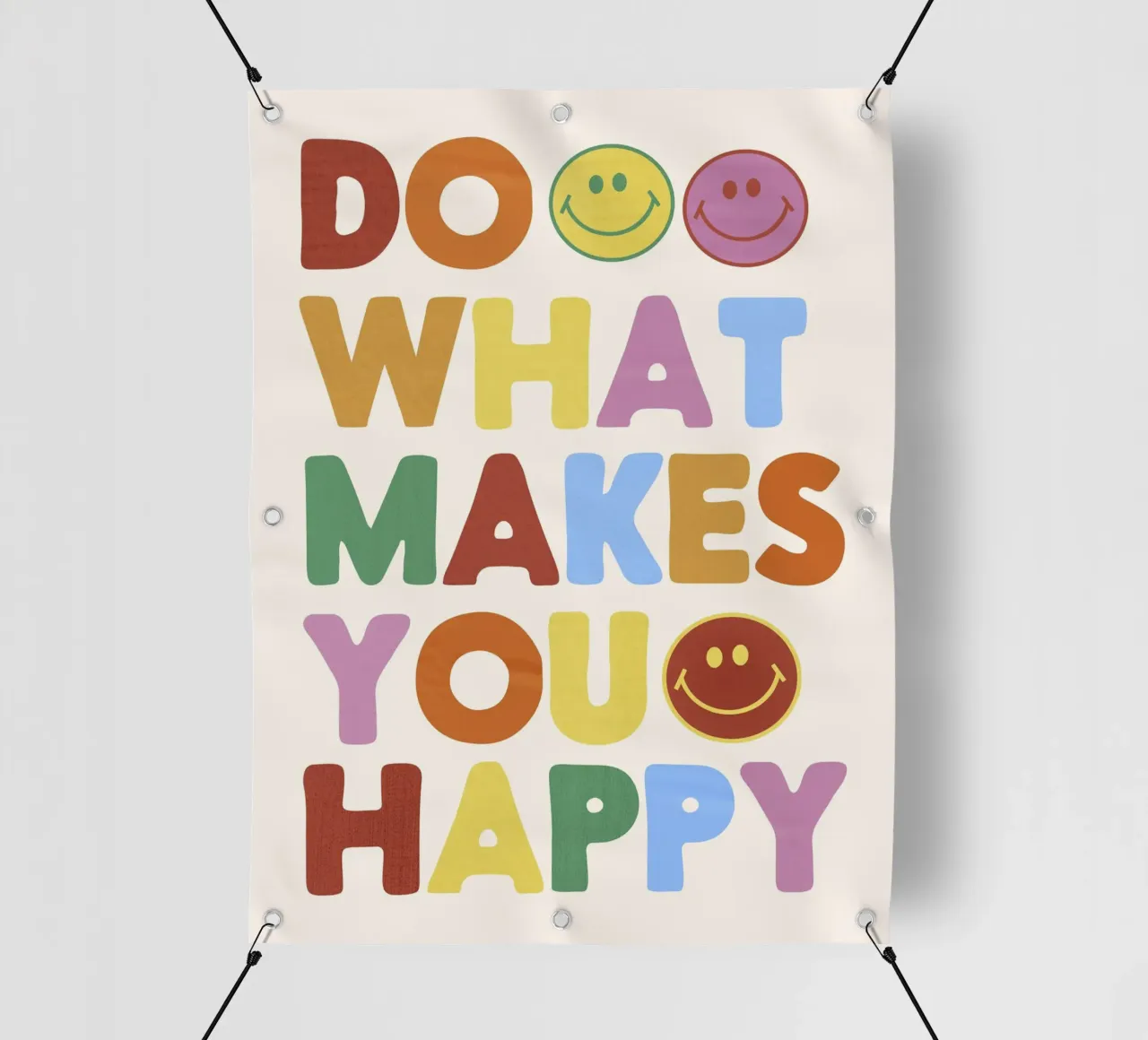 Retro Smiley Face Motivational Print pvc cover by showmemars