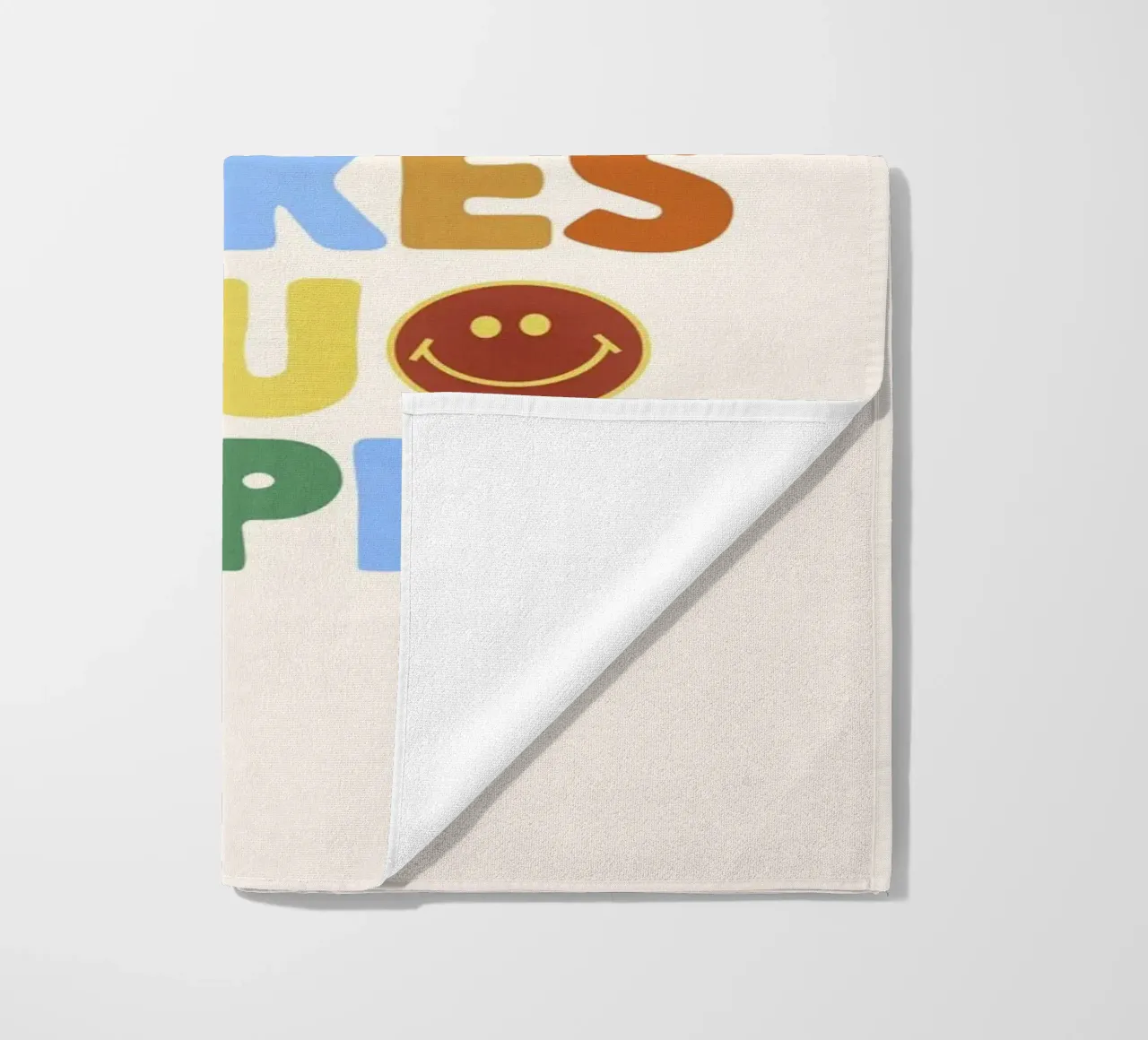 Retro Smiley Face Motivational Print toalla de playa de showmemars