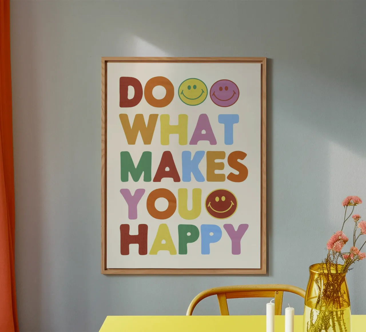 Retro Smiley Face Motivational Print aluminio dibond de showmemars