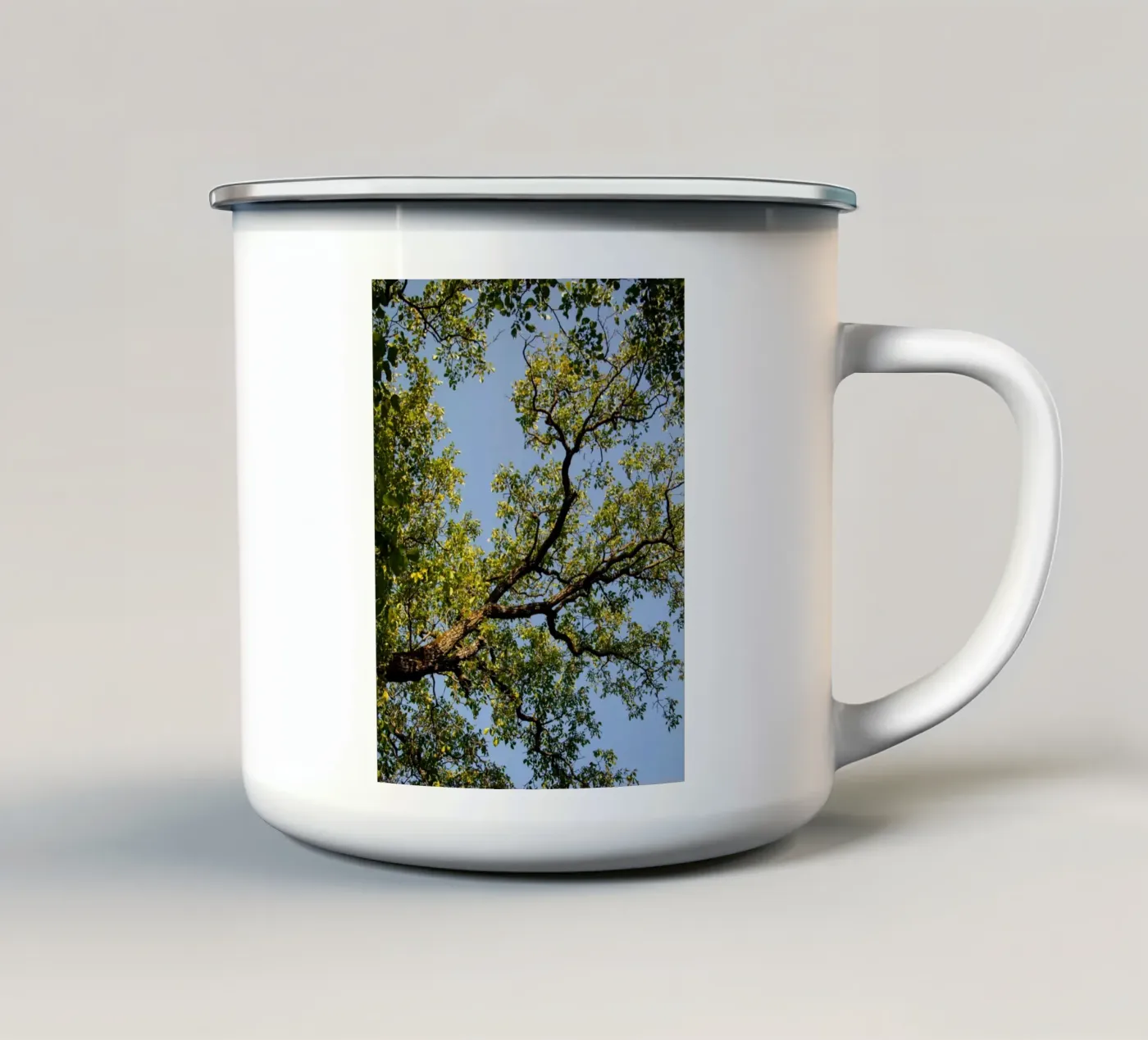 tree enamel mug by lookingforstardust