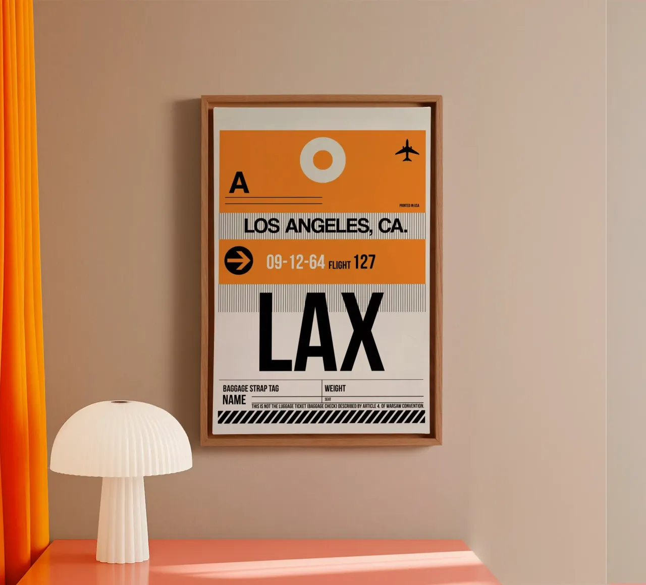 LAX-Los Angeles tela con Cornice a cassetta da Naxart