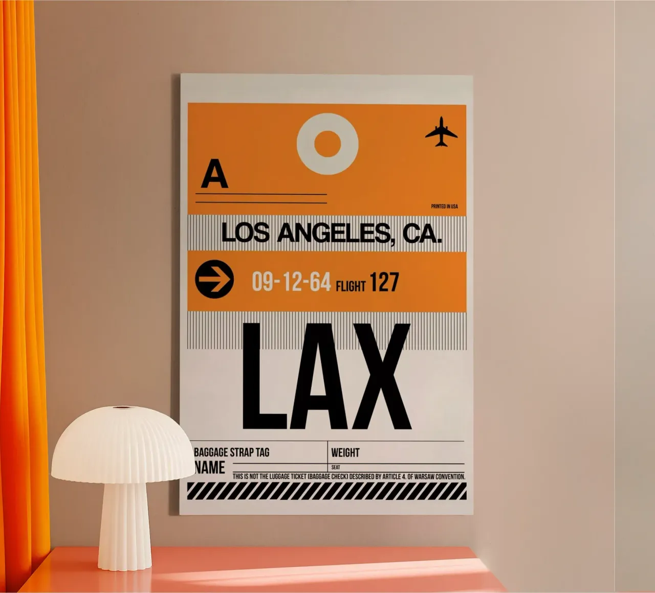 LAX-Los Angeles tela con Cornice a cassetta da Naxart