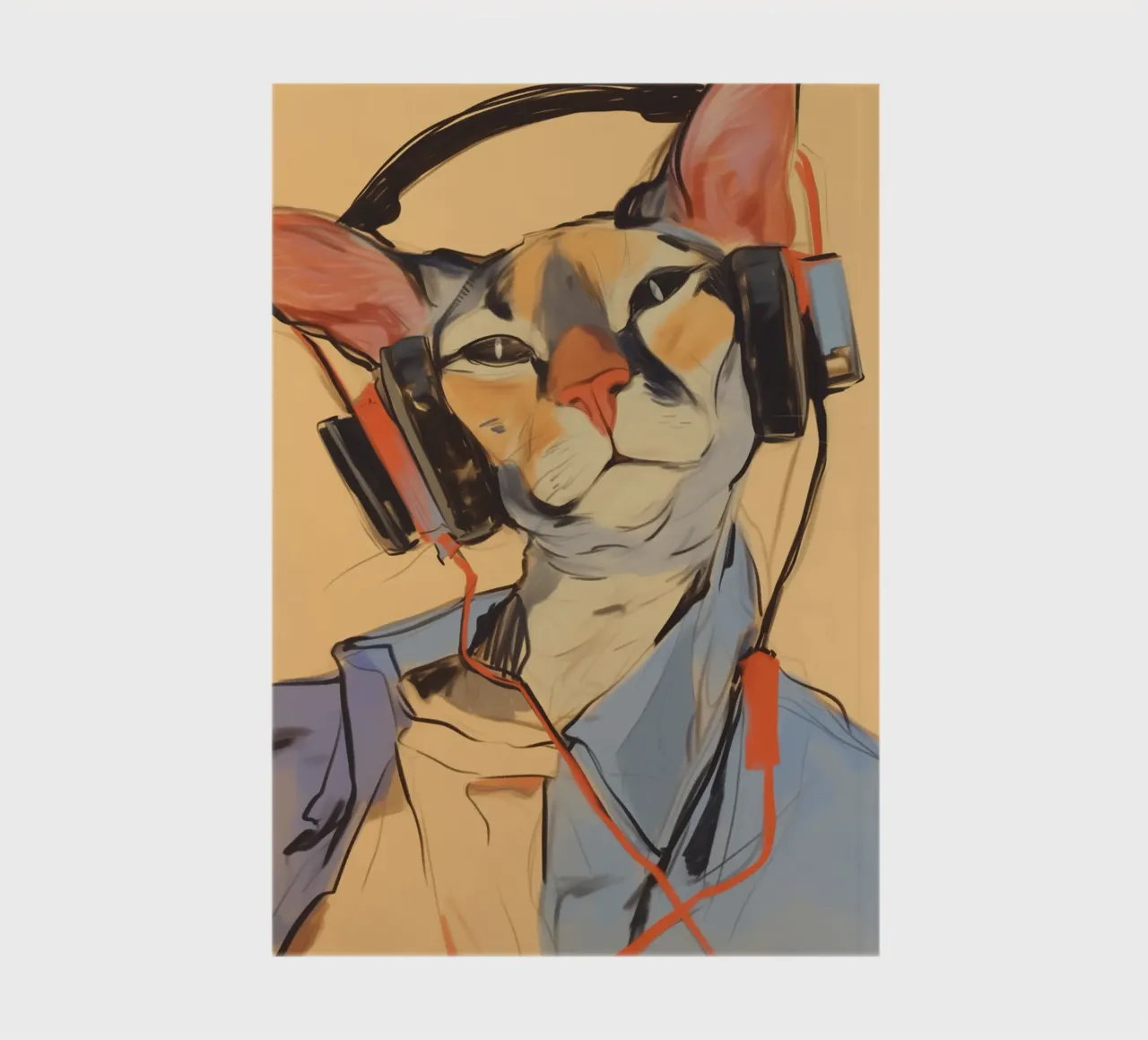 Cool music with a cat notebook by Carinaprint