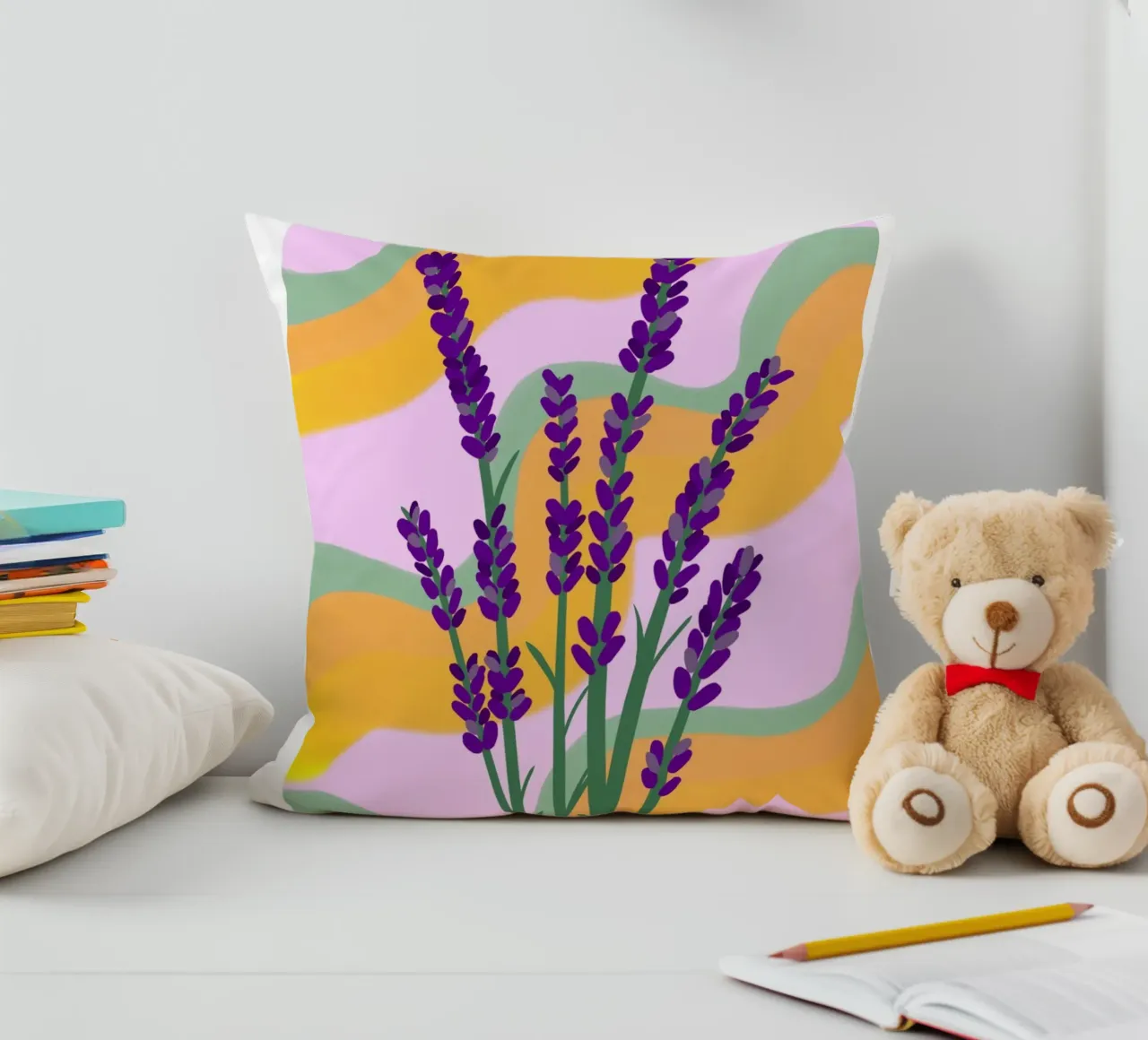 Wave of lavender decorative cushion by Nuage solaire