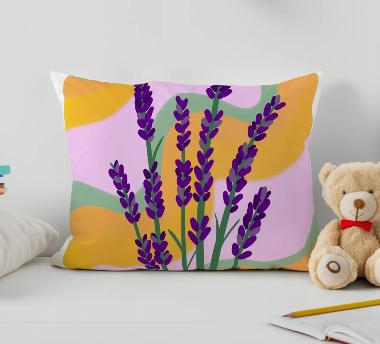 Wave of lavender decorative cushion by Nuage solaire
