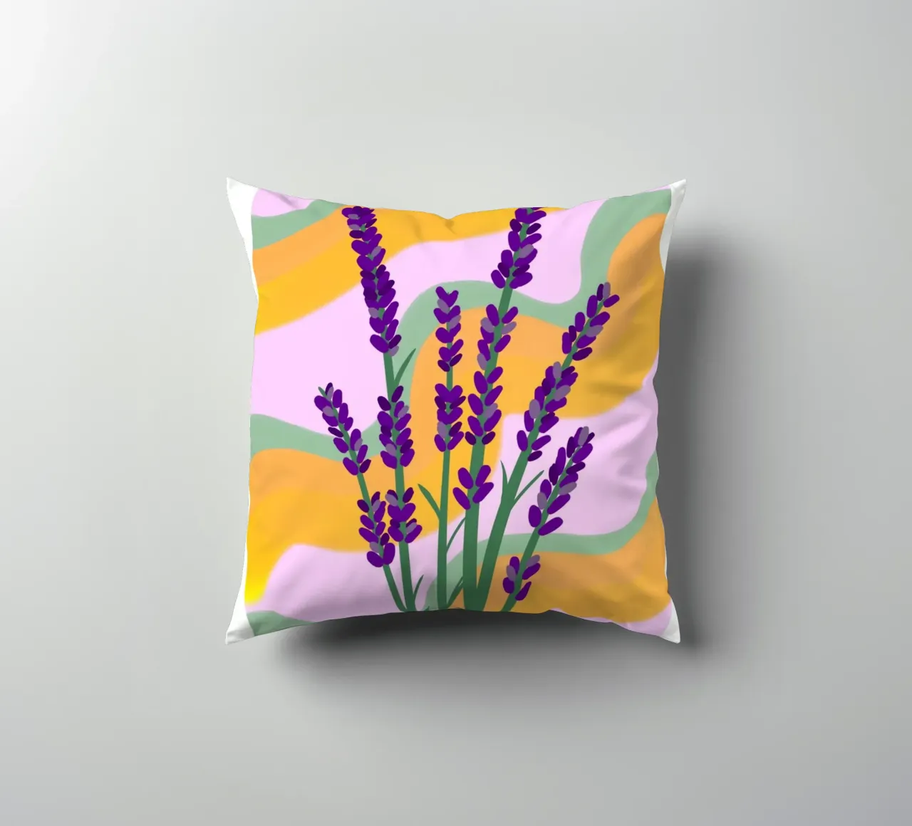 Wave of lavender decorative cushion by Nuage solaire
