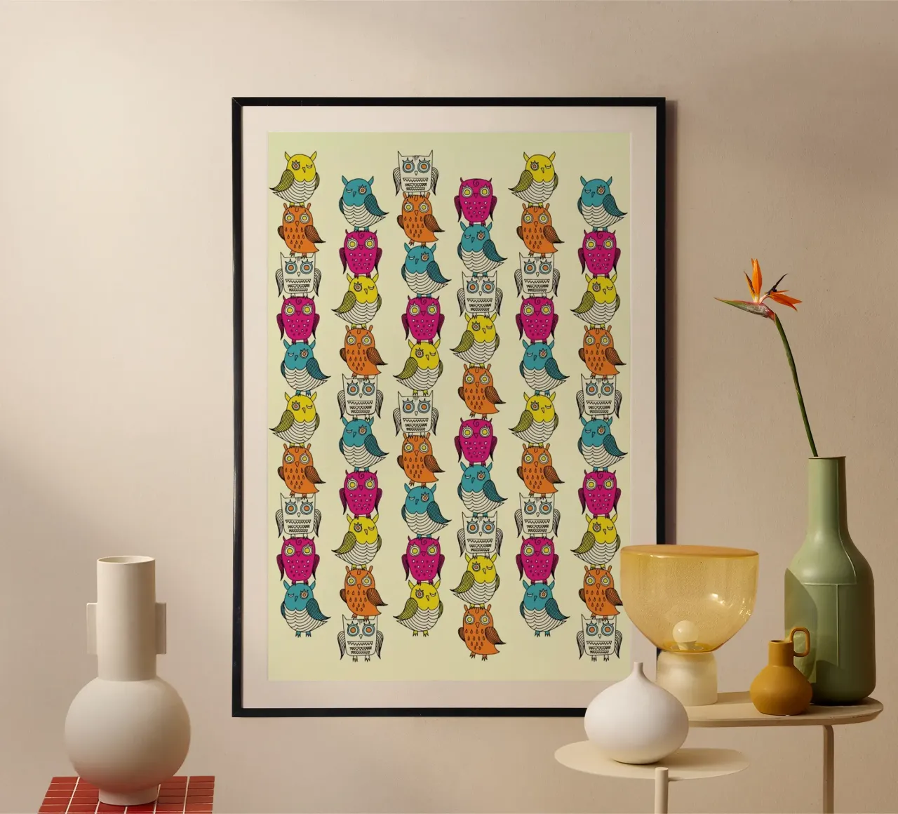 Owls poster con telaio in legno da a Love Supreme