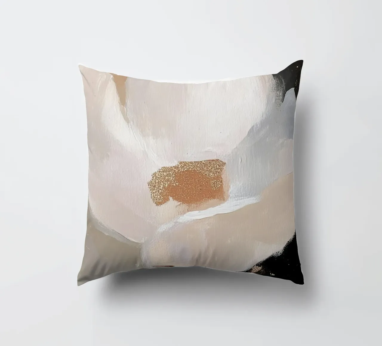 Arte murale floreale astratta con accenti dorati cuscino da Melloi Art Print