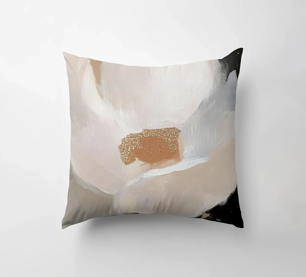 Arte murale floreale astratta con accenti dorati cuscino da Melloi Art Print