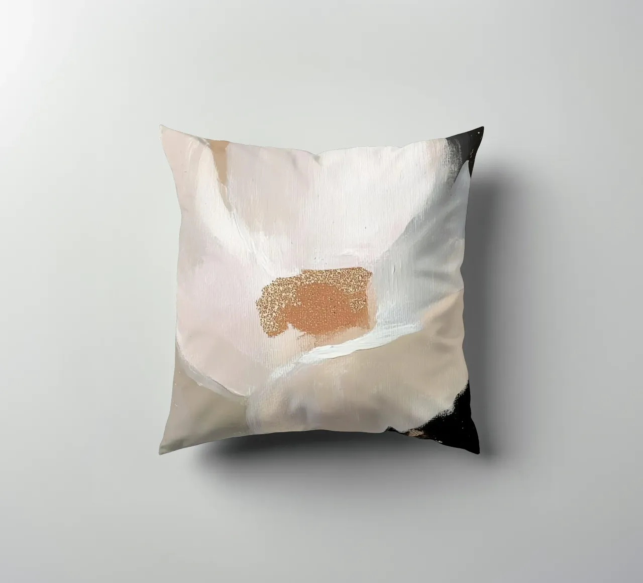 Arte murale floreale astratta con accenti dorati cuscino da Melloi Art Print