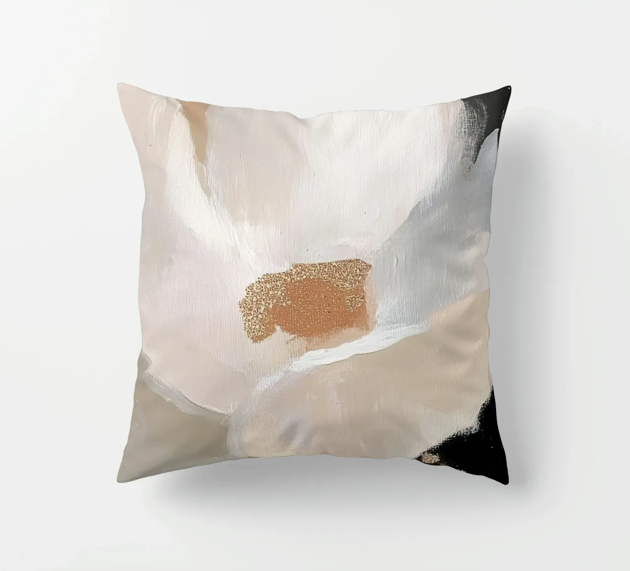 Arte murale floreale astratta con accenti dorati cuscino da Melloi Art Print