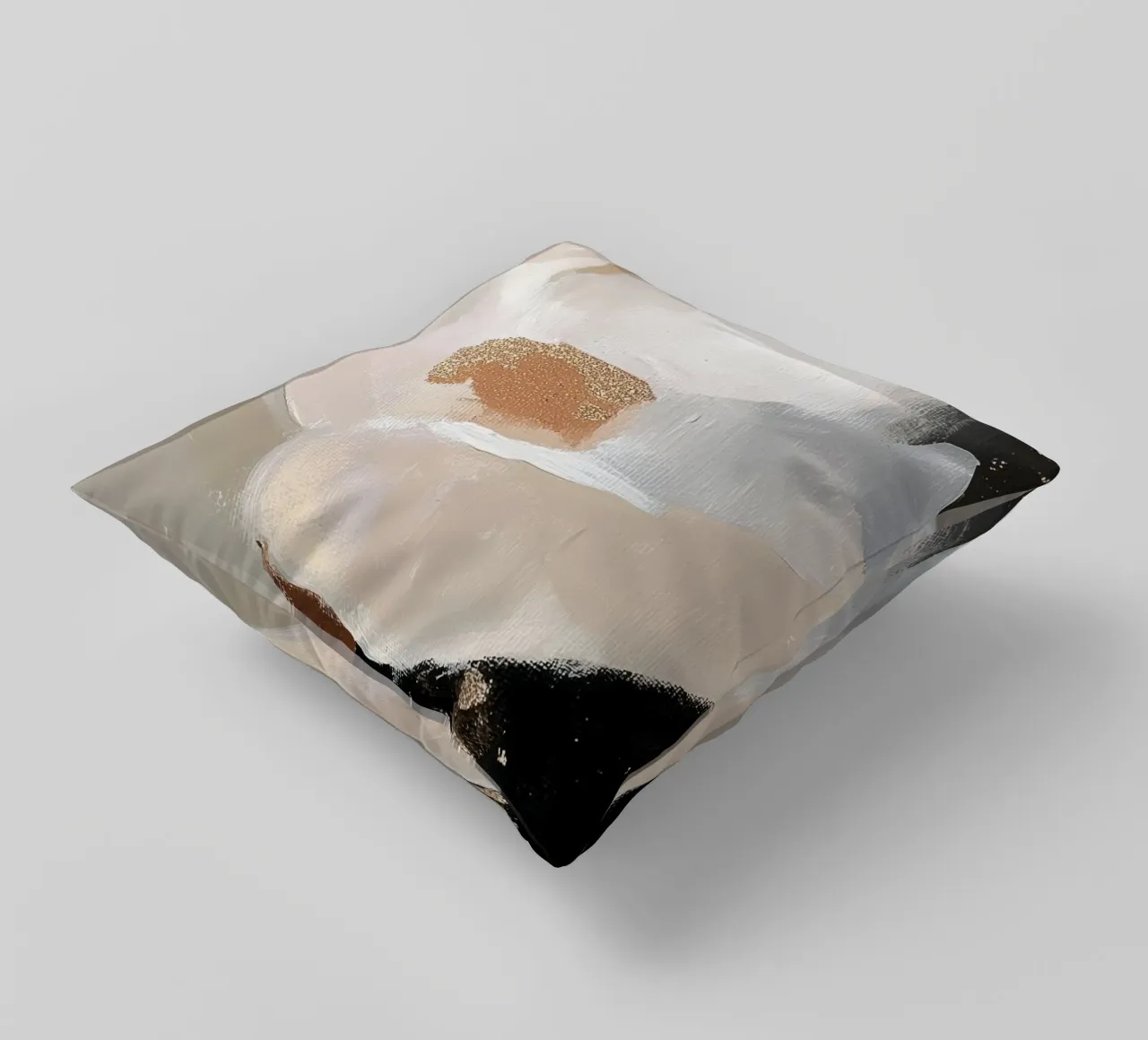 Arte murale floreale astratta con accenti dorati cuscino da Melloi Art Print