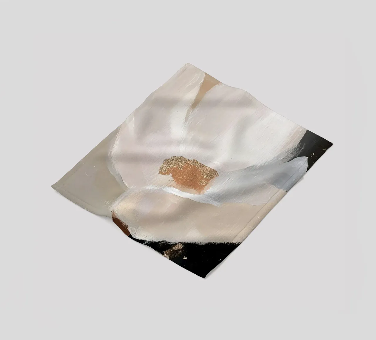 Abstract Floral Wall Art with Gold Accents fleece blanket by Melloi Art Print