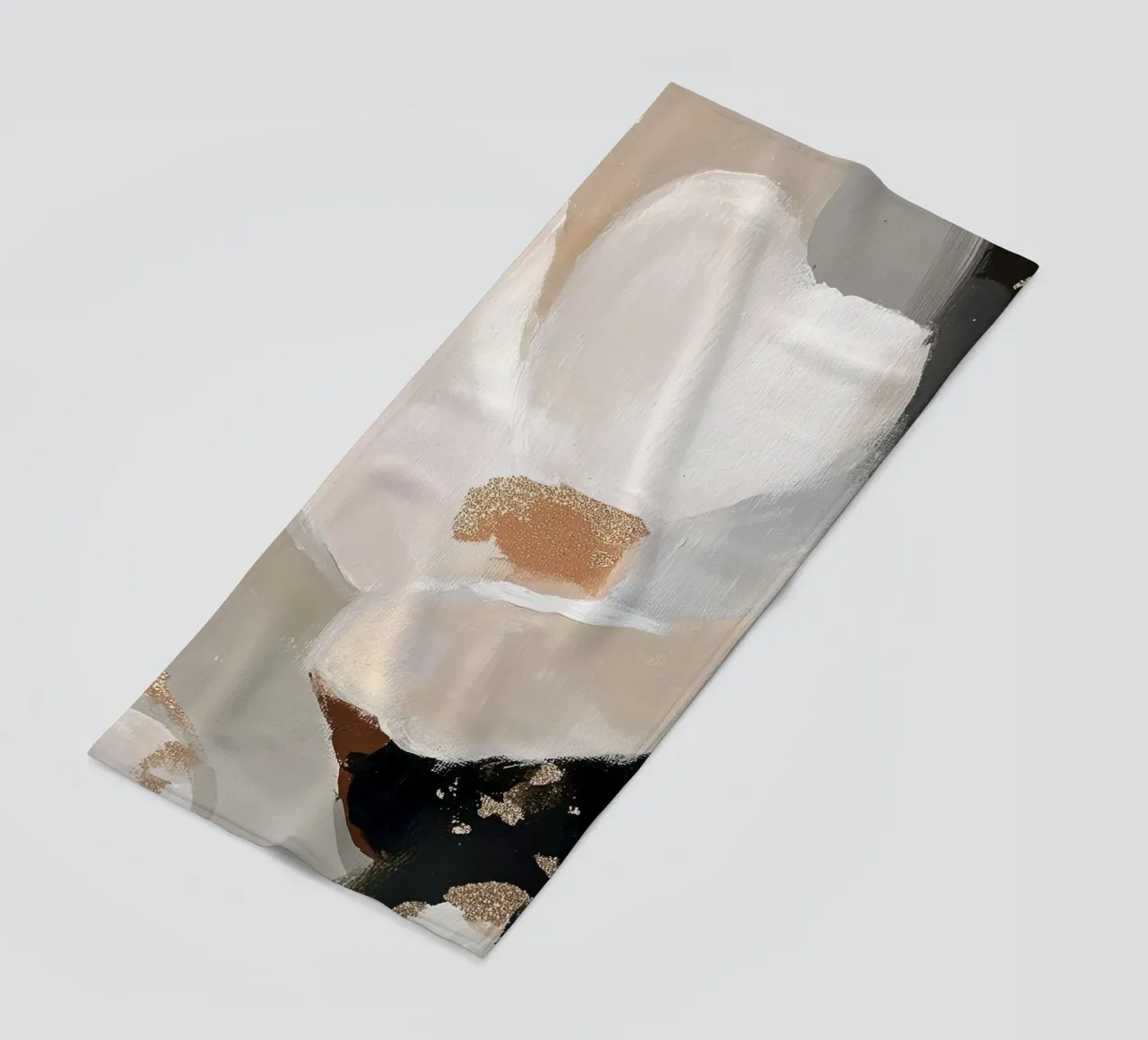 Abstracte muurschildering met gouden accenten strandhanddoek van Melloi Art Print