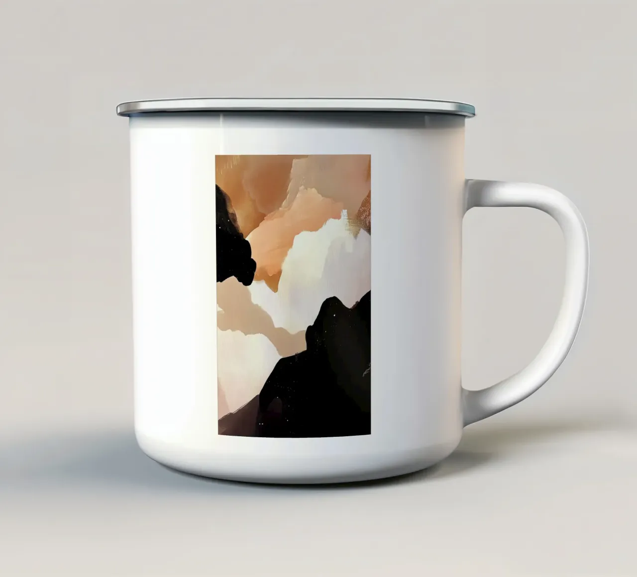 Pittura astratta terrestre tazza in smalto da Melloi Art Print