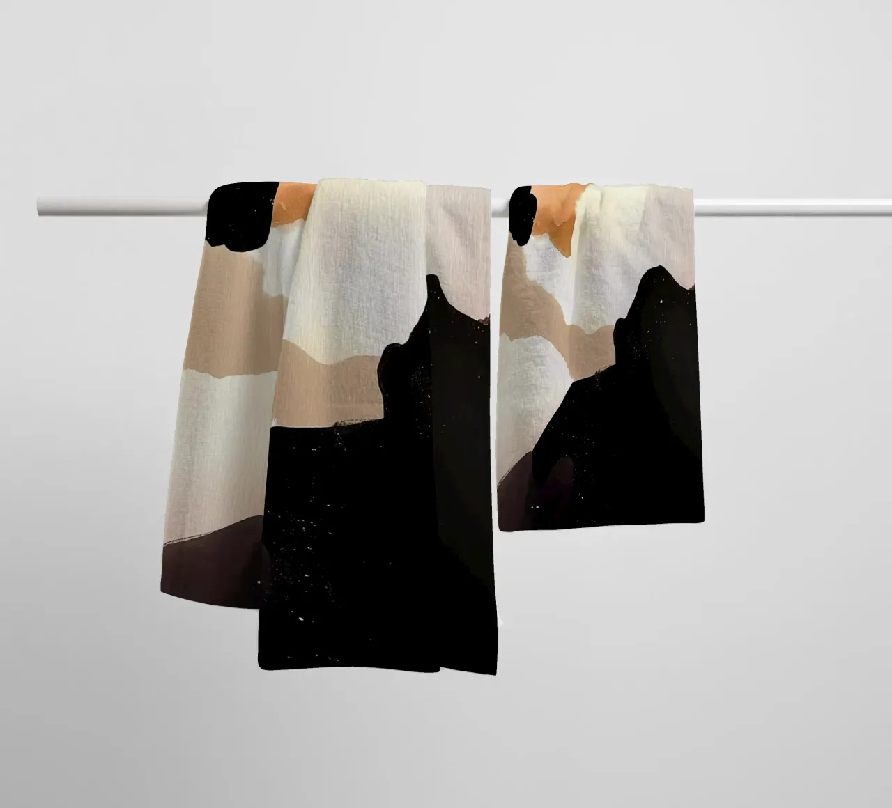 Aards abstract schilderij badhanddoek van Melloi Art Print