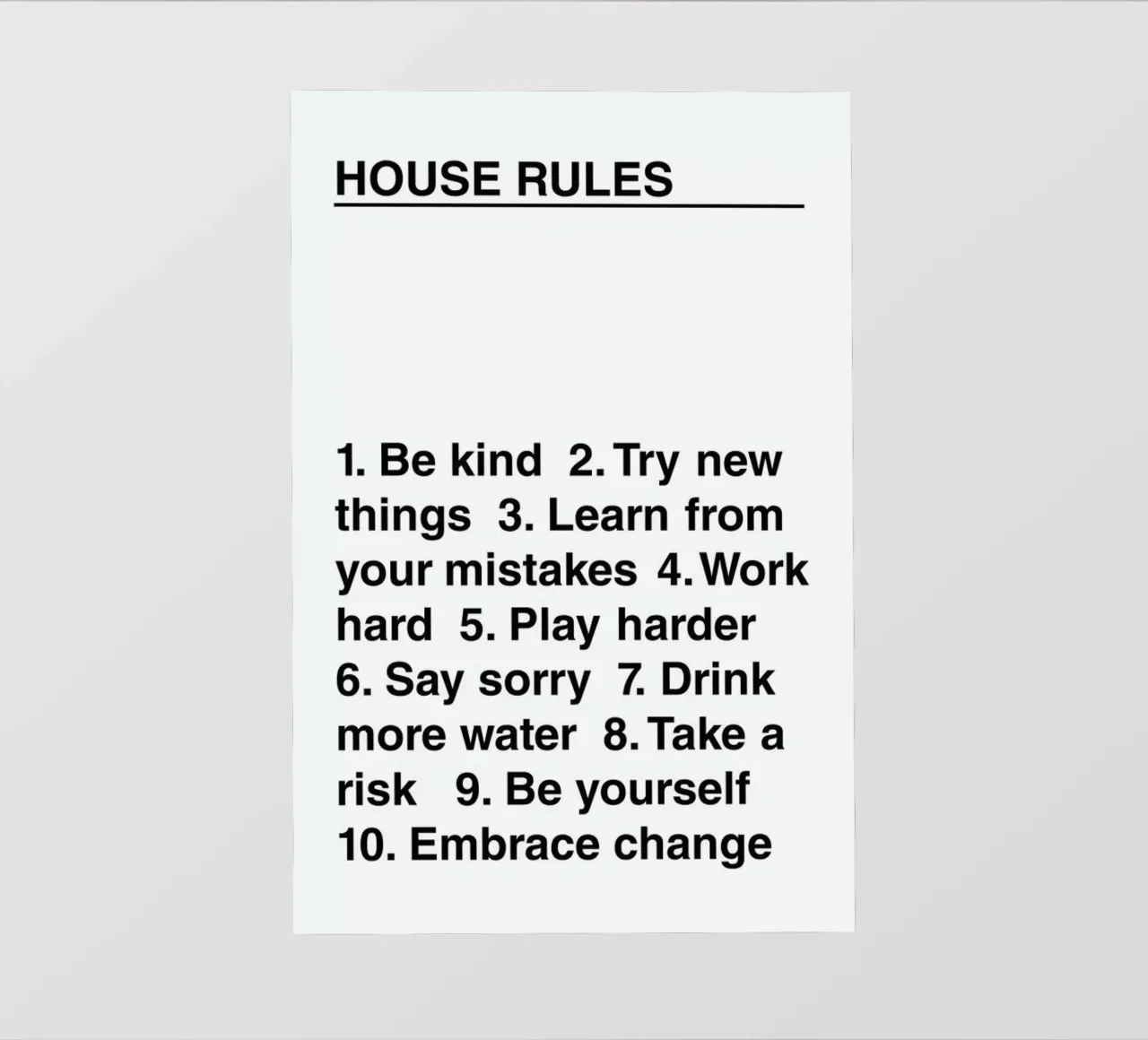 House Rules telo in pvc da The Native State
