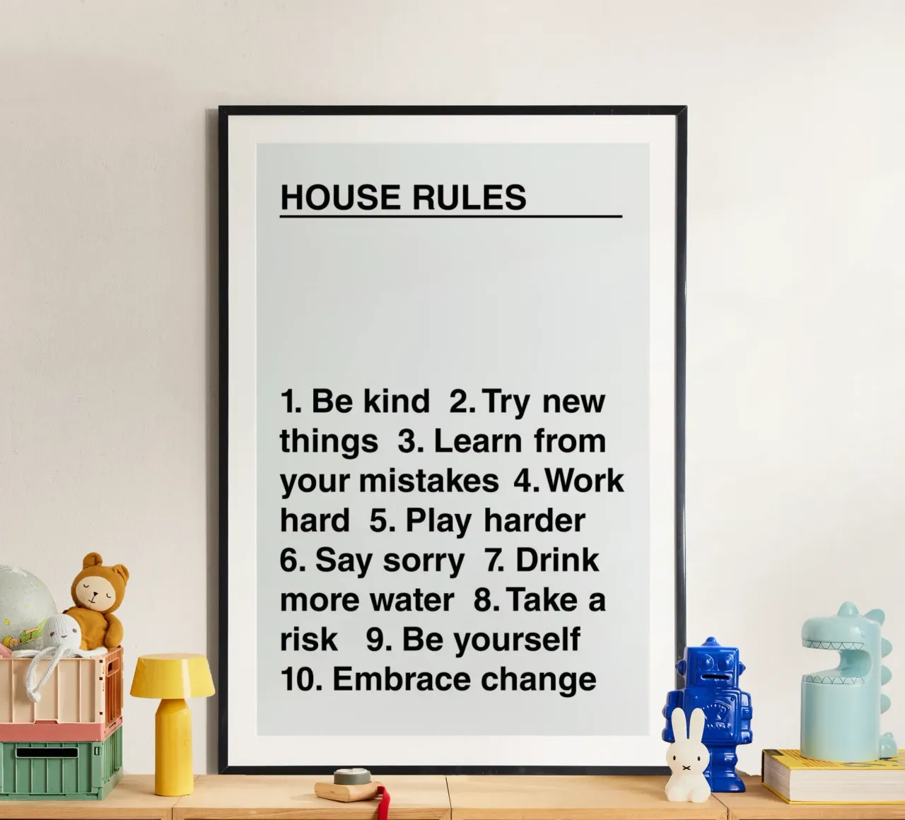 House Rules poster con telaio in legno da The Native State