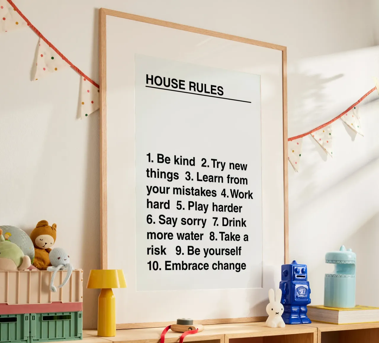 House Rules poster con telaio in legno da The Native State