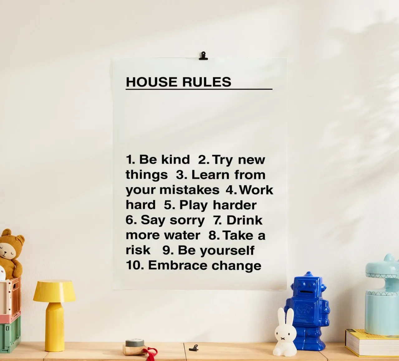 House Rules poster con telaio in legno da The Native State