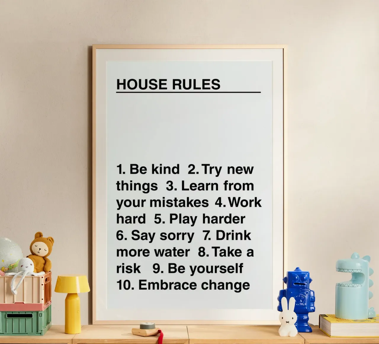 House Rules poster con telaio in legno da The Native State