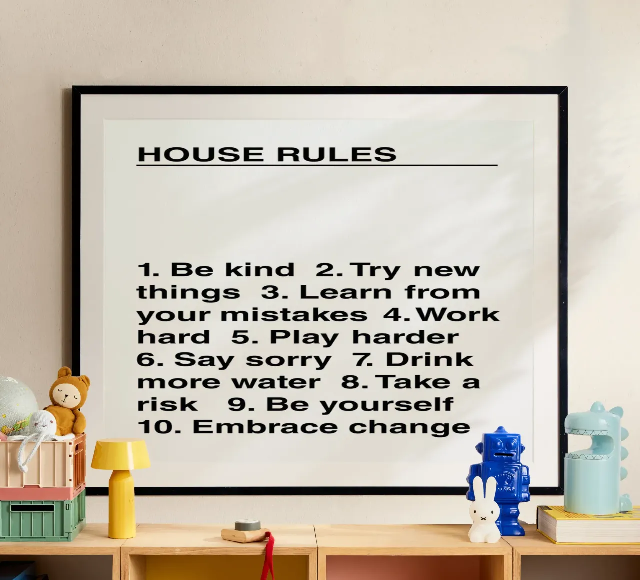 House Rules poster con telaio in legno da The Native State