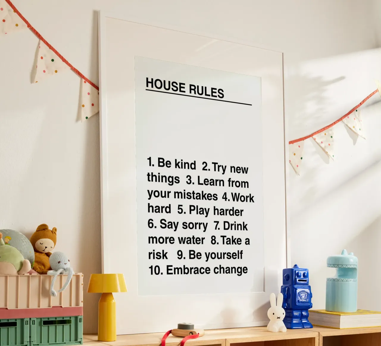 House Rules poster con telaio in legno da The Native State