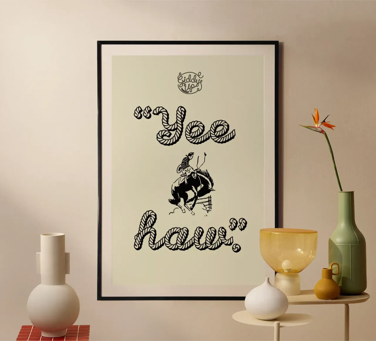 Yee Haw poster con telaio in legno da a Love Supreme