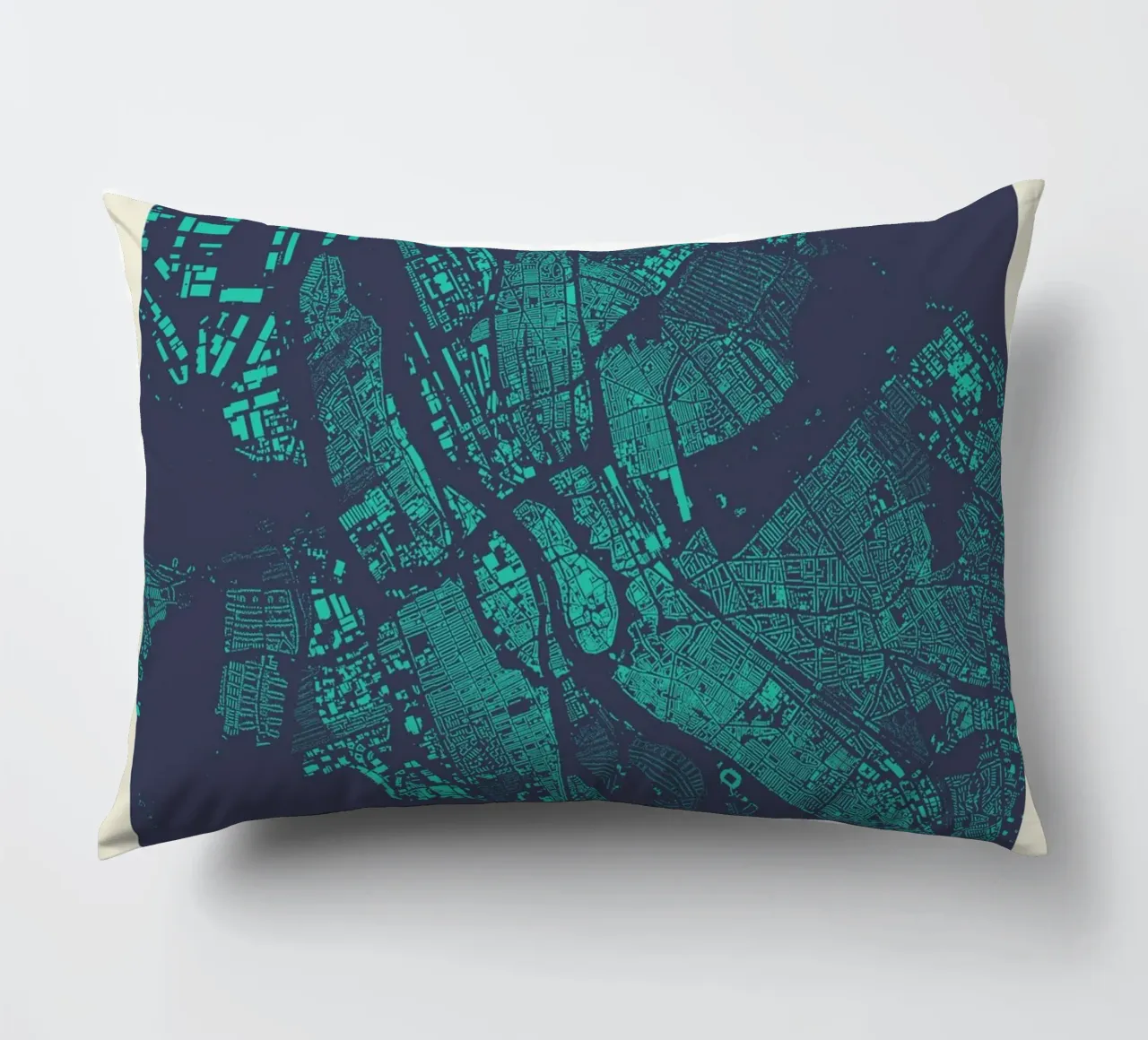 Mappa Nordlicht - Brema in ciano e magenta cuscino da MOOODZART
